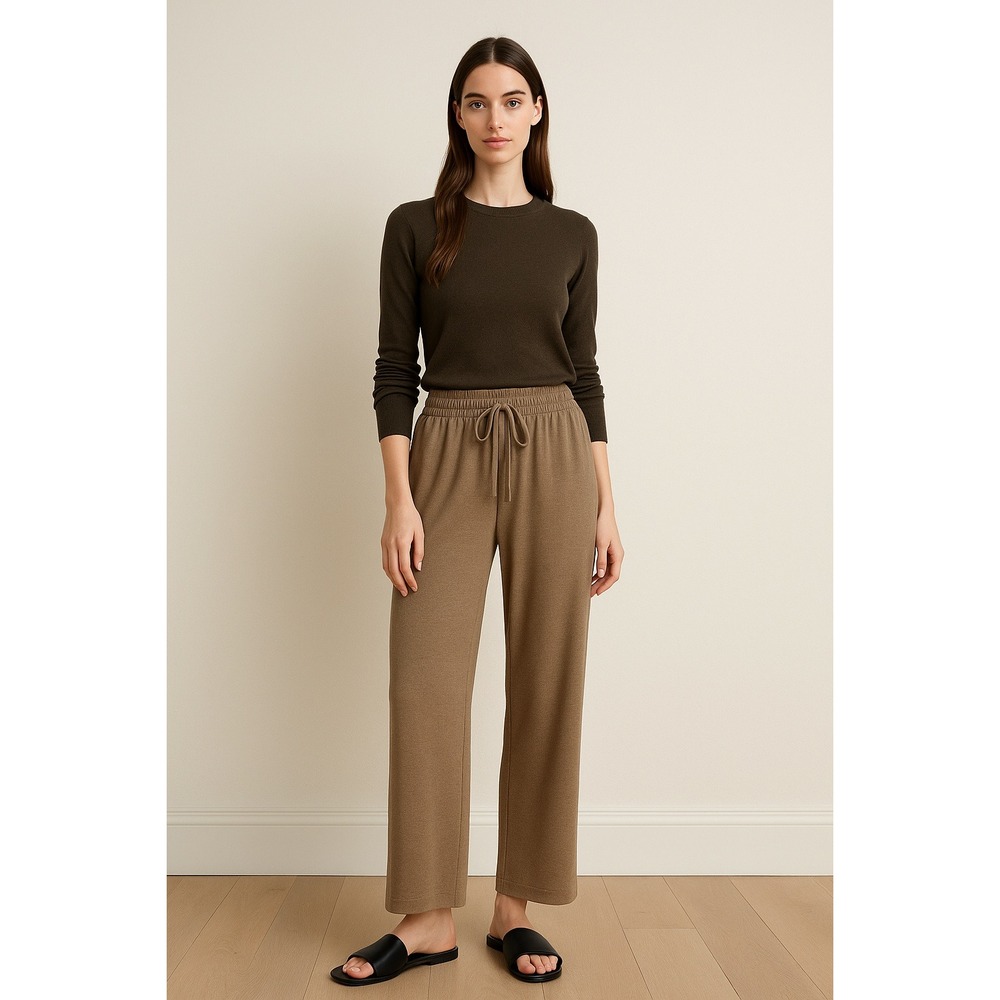 Wilfred Free XS Taupe Knit Wide Leg Pants Lounge Soft Pull On Stretch Minimalist